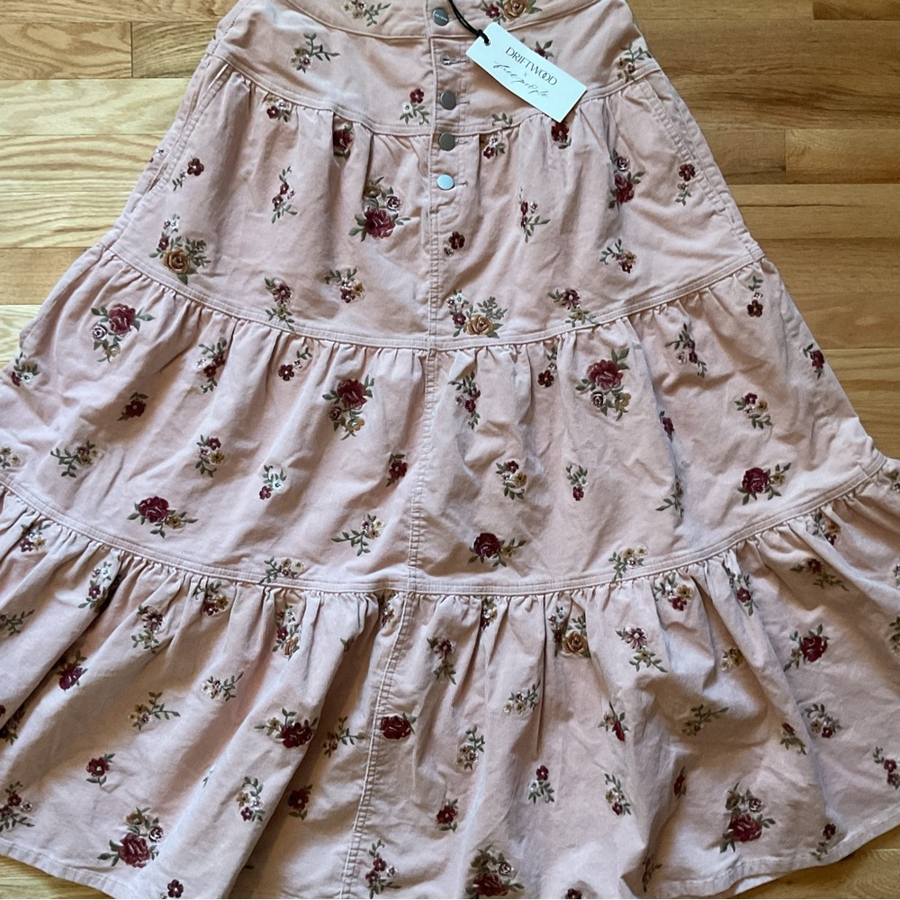 Free People Blush Pink Floral Tiered Maxi Skirt - Picture 5 of 16